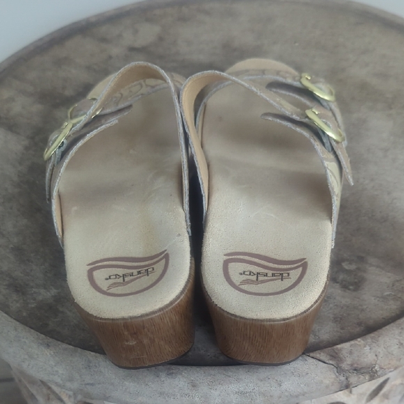 Dansko Women's Gold and Tan Mules - Picture 3 of 9